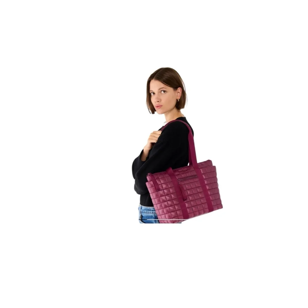 Kate Spade‎ Camden Quilted Medium Tote Burgundy Bag Purse